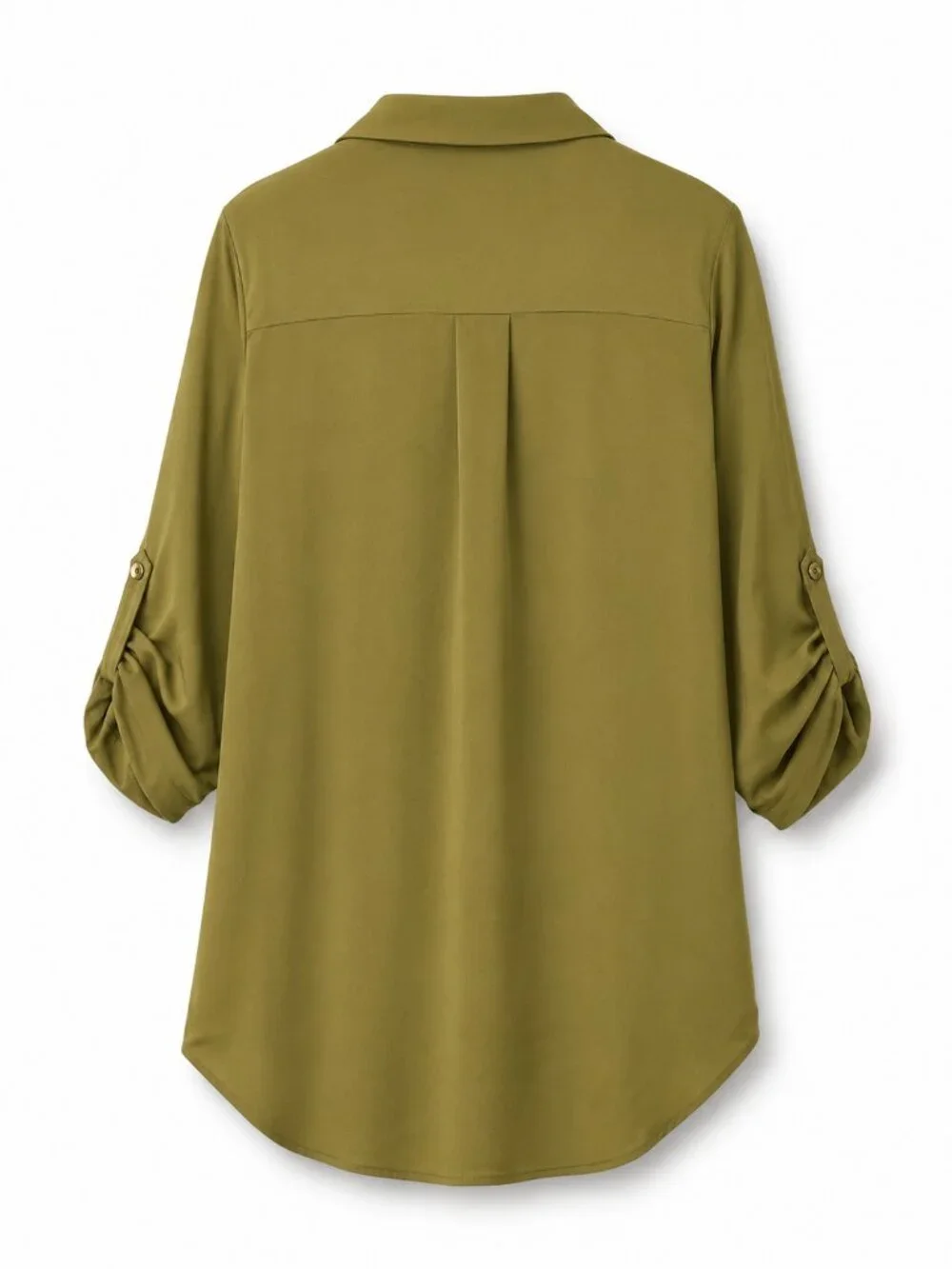 Grace Olive Button Down Collared Long Sleeve Top NWT - Picture 6 of 6
